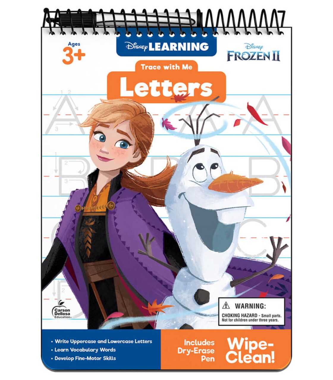 Disney Learning Frozen 2 Trace With Me Letters Tracing Books for Kids Ages 3-5, Preschool Upper- and Lowercase Letter Tracing Wipe Clean Workbook, Dry Erase Handwriting Practice Book for Kids, Pre K +